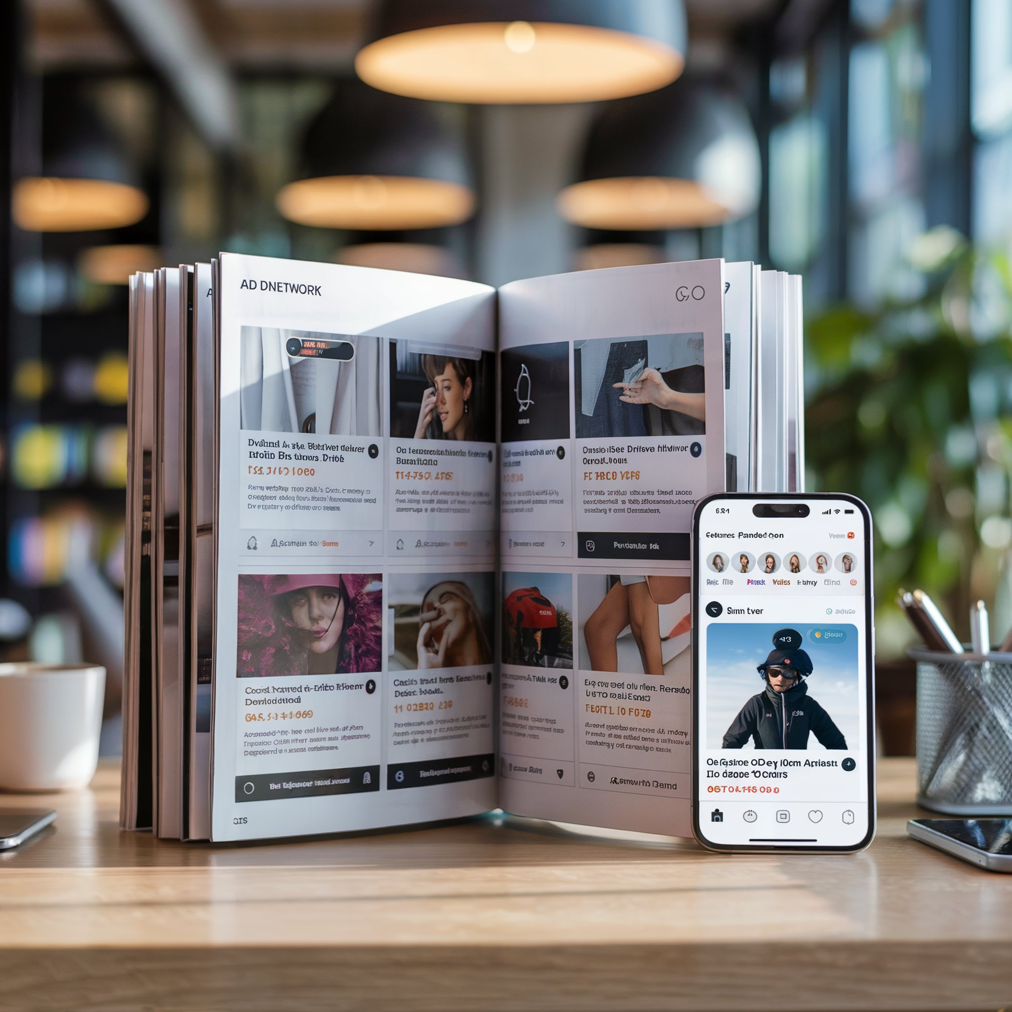 Colmnz magazine next to smartphone showing digital to print transformation