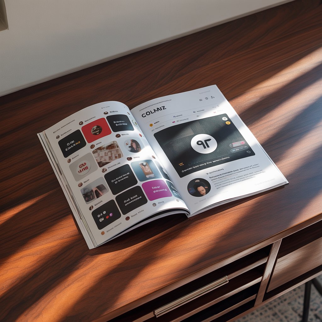 Colmnz magazine showing social media content and potential ad placement